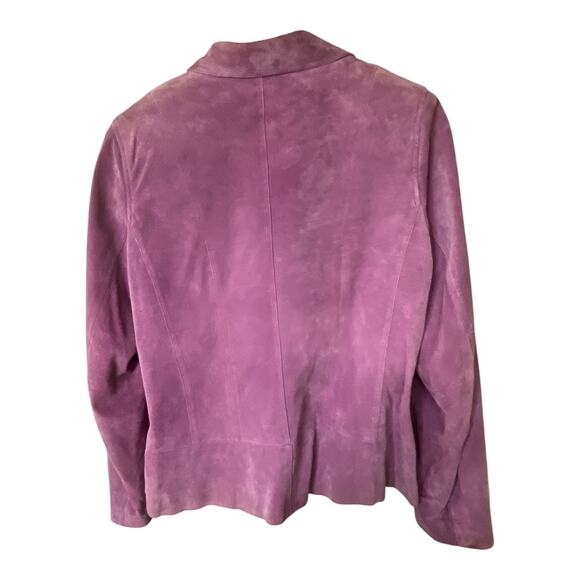 IE Woman Size 1X Button Up Suede Leather Shacket Purple Western Country Festival - Picture 5 of 8